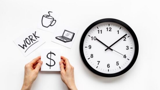 189340605 - time to work. wall clock signs and icons
