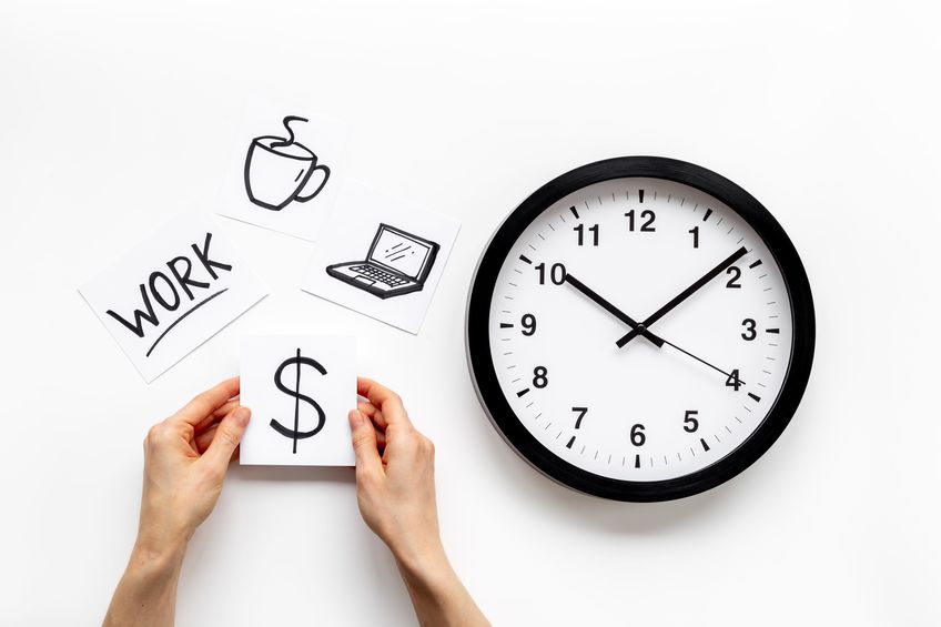 189340605 - time to work. wall clock signs and icons