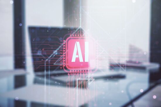 Image of AI Floating Over a Laptop Computer